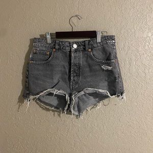 Gray denim shorts